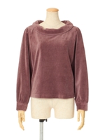 【an another angelus】ロールカラーベロアプルオーバー/PINK