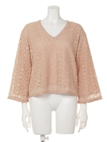 【mystic】起毛レースプルオーバー/ブラック