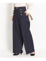 ストレッチデニムワイドマリンパンツ/ネイビー(093)