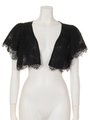 レース×シフォンリバーシブルボレロ/黒