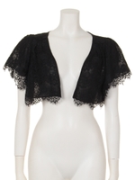 レース×シフォンリバーシブルボレロ/黒