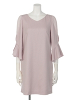 レースフレア袖サックワンピース/ラベンダー