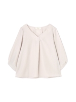 袖ボリュームピーチＶネックブラウス/ホワイト(030)