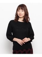 プリーツスリーブニットプルオーバー/ネイビー(093)