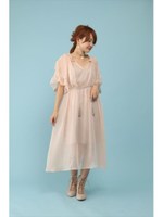 楊柳シフォンワンピース/ライトオレンジ