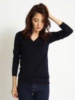 Vネックベーシックニット/OFFWHITE