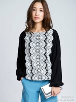 スカラップレースブラウス/オフホワイト