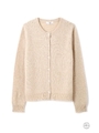ソフトヘアリークリスタル釦カーディガン/ベージュ(040)