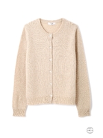 ソフトヘアリークリスタル釦カーディガン/ベージュ(040)