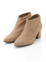 【vanitybeauty】チャンキーヒールストレッチブーツ/ベージュスエード