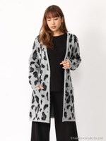 レオパ―ドニットカ−デ/グレー