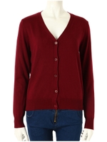 Vネックニットカーディガン/グリーン