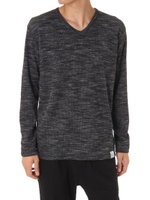 【AZUL by moussy】ヘビーワッフルVネック長袖T/GRN