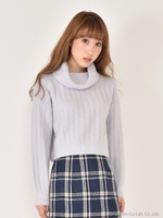 リブタートルプルオーバー/グレー