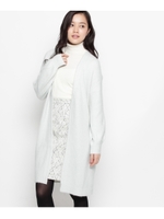 ストレッチロングニットカーディガン/ライトグリーン(021)