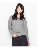 バックロングラメニットプルオーバー/アイボリー(004)