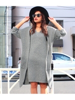 【ANAP】ニットワンピース+カーディガン SET/GRY