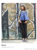 ヘムフリンジ ストレートデニム/ブラック