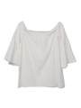 COTTON LINEN OFF SHOULDER TOP/ホワイト