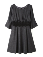 FLAIR SLEEVE DRESS/グレー(021)