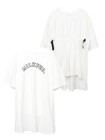 SHIRRED BACK LONG TEE/ホワイト