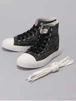 ハリスツイードチェック柄ハイカットスニーカー/グレー