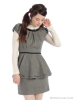 ペプラムチュニックセットアップ/グレー