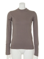 袖口釦開きニット/ベージュ