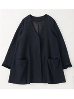 フォルサッジフリンジロングコート/NAVY