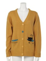 カシュカシュバイカラーカーディガン/ネイビー