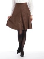 スエードフレアスカート/ダークブラウン