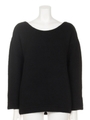 BACK open レースknit TOP/BLK