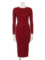 【chille anap】ケーブルニットLONGワンピース/WINE