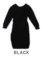 back cross knit dress/BLACK