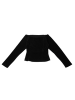 decorte point velvet top/BLACK