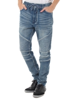 【AZUL by moussy】裏微起毛ドビーデニムバイカーパンツ/BLU