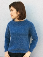アンゴラ混オフショルダー2WAYニット/ブルー