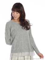 ケーブルAラインチュニック/ピンク系