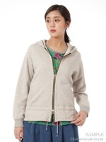 コットンリヨセル裏毛パーカ/ベージュ