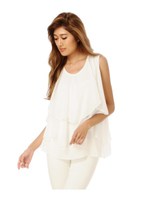 ティアードシフォントップス/BLACK