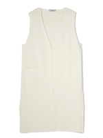 ニット総針ロングジレ/ホワイト(030)