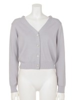 ビジューボタンカーディガン/ブルー