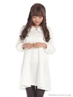 丸衿ヨーク切替スピンドル裏毛OP/アイボリー