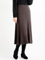 Tリブフレアースカート/ブラック