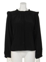 【mystic】肩フリルリボンブラウス/ピンク