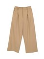 ゆるシルエットタックワイドパンツ/ベージュ