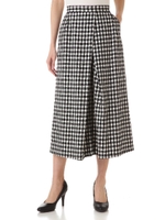 アシメギンガムガウチョパンツ/ブラック(011)