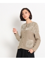 フェザーニットカーディガン/ブラウン(042)