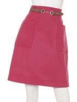 ベルト付ポケットスカート/濃ピンク