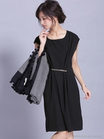 FO フロントドレープワンピース[フォーマル/オケージョン]/ブラック